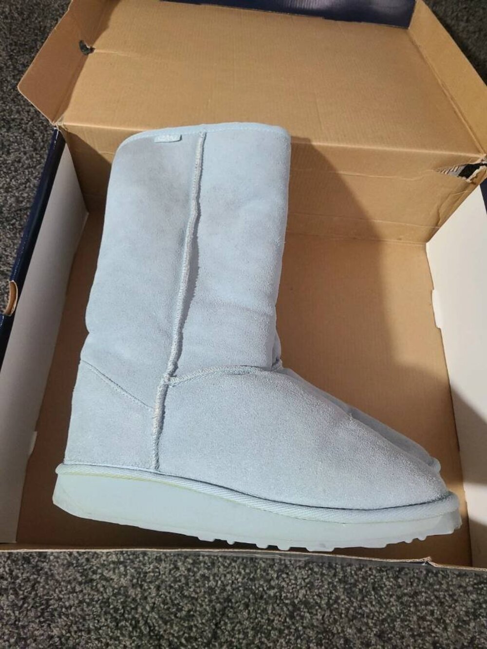 RARE EMU BRONTE HI BABY BLUE SHERPA TALL BOOTS SIZE 7